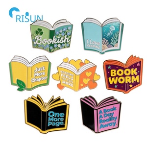 Fabricante personalizado <span class=keywords><strong>Nerd</strong></span> Book Bookworm Bookish Hat Pin de solapa Badge Broche Libro personalizado Tema Bookish Esmalte Pins - Product Image 3