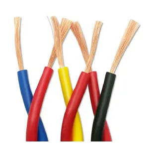Factory2 Core RVS Cable flexible de par trenzado de PVC 0,5 0,75 1 1,5 2,5mm Cables de cobre eléctricos contra incendios