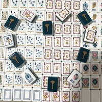 Jeu de Mahjong Américain de Luxe Feuille de Ginkgo, 160 Tuiles en Acrylique Peintes à la Main, 3 Couches, Thème Botanique, Personnalisé OEM, Vente en Gros
