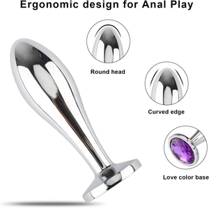 Tapón anal de metal, acero inoxidable, juguete sexy, joyería de cristal, consolador anal, juguete fetichista para adultos - Product Image 3