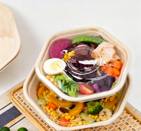 Bols à salade hexagonaux, contenants alimentaires à emporter, boîtes à pâtes jetables avec couvercles pour l'emballage de repas légers