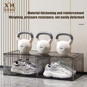 Bán Buôn Nhựa Trong Suốt Sneaker Stackable Giày Lưu Trữ Hộp Thả Phía Trước Acrylic Loại Ngăn Kéo Chuyển Đổi Từ Hộp Giày - Product Image 4