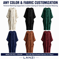 Robe Kaftan Jacquard Marque Privée OEM ODM Usine Motif Géométrique Manches Dolman Fermeture Métallique Col Longueur Complète