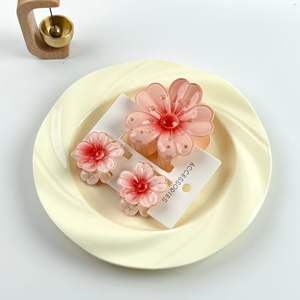 Qianjin Groothandel 3-delige set lente zomer ei bloem haar klauwclips kleurrijke hars haaraccessoires voor vrouwen meisjes - Product Image 4