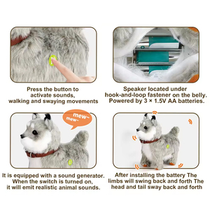 Lindo Perro de Peluche Eléctrico de Simulación, Juguete con Sonido Activado por Tacto, Música, Movimiento, Juego de Imitación, Juguete de Animal para Niños, Juego en Casa - Product Image 4
