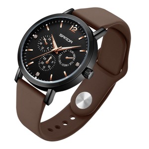 Reloj de Cuarzo Sanda 1141 Minimalista para Mujer, Resistente al Agua, con Correa de Silicona y Cuero, Elegante y Casual - Product Image 6