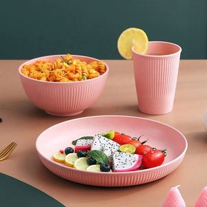 Assiettes, bols et tasses écologiques biodégradables en paille de blé pour restaurant et cuisine - Product Image 2