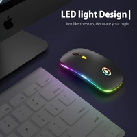 Souris de jeu sans fil, Rechargeable, pour ordinateur PC et Laptop, 2.4Ghz, USB, rétroéclairée LED, ergonomique, pour Gamer