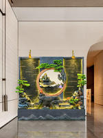 Fontaine d'extérieur rétro apaisante avec cascade, grande fontaine décorative pour villa, jardin, salon et aménagement paysager