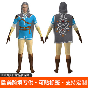 Capa de Zelda para Hombre, Disfraz Unisex para Adultos, Traje de Cosplay con Estampado Digital y Etiqueta - Product Image 5