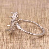 Semi Mount 10*12/10*13/11*14mm Sterling Silber Ring rahmen Leere leere Klauen Einstellung S925 Basis ohne Mittelstein DIY für Inlay