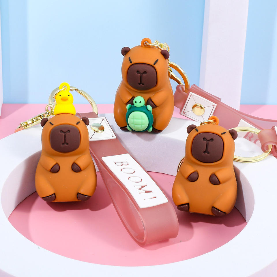 100 Styles of Capybara Digital Photo Keychains Cute Cartoon Eco