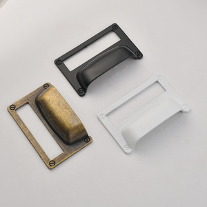 B-449 Zinc Alloy <b>Drawer</b> Handle Rectangle Vintage Antique Bronze Black White Durable - Product Image 1