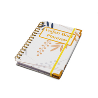 Carnet de notes personnalisé avec couverture rigide en papier spirale doré rose, planificateur de remise en forme, cadeau