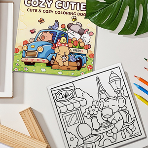 Livre de coloriage confortable mignon et confortable Adorables pages de coloriage sur le thème des animaux pour enfants adultes livre d'activités de coloriage anti-stress - Product Image 3