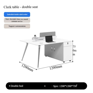 Scrivania Modulare Espandibile per Ufficio, Tavolo Moderno per 2 4 6 Persone con Armadietto Porta PC per Uffici Open Space - Product Image 4