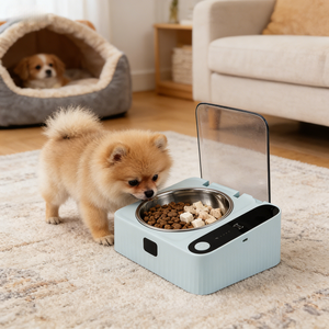 ชามอาหารสัตว์เลี้ยงอัจฉริยะ ทันสมัย ยกสูง พร้อมฝาเปิดอัตโนมัติ ขนาด 350 มล. ชาร์จไฟได้ ผลิตจากสแตนเลส เป็นมิตรกับสิ่งแวดล้อม - Product Image 1