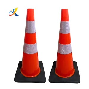 Cone de trânsito de alta qualidade, cones de segurança rodoviária, cones vermelhos e amarelos