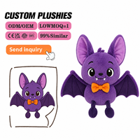 Peluche chauve-souris personnalisée à faible MOQ, OEM ODM, adorable animal volant en peluche, service de conception personnalisée, coton PP super doux