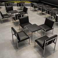 Meubles de restaurant commerciaux, tables et chaises pour café, bar à café, restauration rapide, cantine, ensembles de tables et chaises en métal
