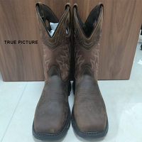 Bottes de sécurité tendance en cuir Crazy Horse de haute qualité avec logo et fonction personnalisés, embout en acier/plastique