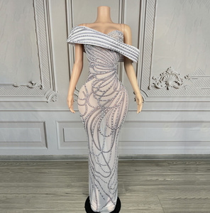 Novance Y5030 Abito Lungo Elegante con Strass e Perle per <span class=keywords><strong>Donna</strong></span>, Vestito da Sera Formale, Abito da Cerimonia per Signore - Product Image 1