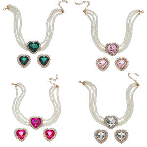 Comercio Exterior Transfronterizo: Nuevas Perlas Multicapa Exageradas de Europa y Estados Unidos, con Corazón de Amor de Colores y Cristal Grande - Product Image 3