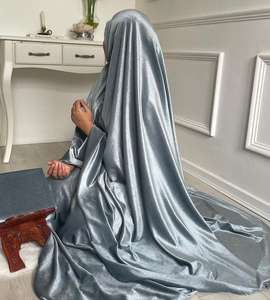 プレミアム祈りヒジャブセットイードラマダンドレスレースエッジ付きベルベットアバヤ祈りセットローブムスリムテレコム - Product Image 6