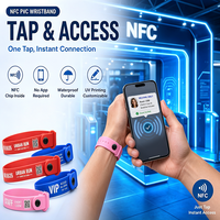 Bracelet intelligent NFC RFID en PVC personnalisé, étanche, pour contrôle d'accès aux événements, hôtels, parcs aquatiques, gymnases et adhésions