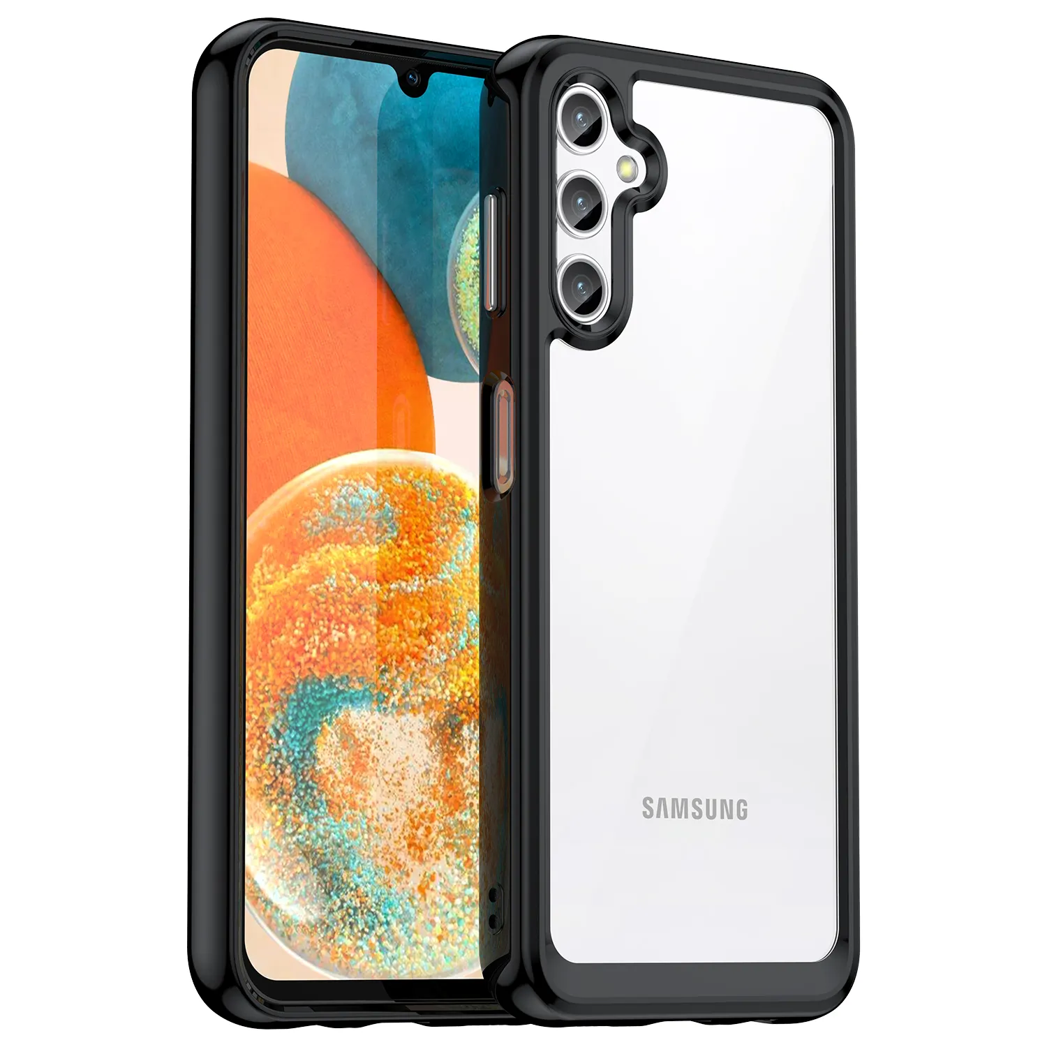 2023 Nieuwe Zwart Transparant Acryl Mobiele Hoes Voor Samsung Galaxy A14 A24 A34 A54 A74 4G 5G Telefoonhoesjes