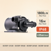 Pompe à eau centrifuge à entraînement magnétique sans balais DC55F, 1800L/H, 16M de hauteur de refoulement, IP68, submersible