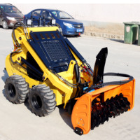 Multifunktionale Vollautomatische Schneeräummaschine Mini-Kompaktlader mit Angebauter Schneefräse