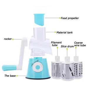 Cortador de Verduras Manual con 3 Cuchillas de Tambor, Rallador de Acero Inoxidable ABS, Picador de Tambor - Product Image 4