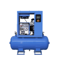 Compresor de Aire Pequeño de 2.2KW 3HP, Compresor de Tornillo Silencioso, Compresor de Aire Industrial Sin Aceite con Tanque de 100L