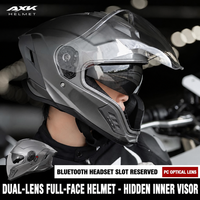 Casque de moto intégral KUOPIN AXK WM905 ABS à double visière pour adultes, toutes saisons