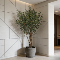 Arbre d'olivier artificiel de 270 cm, rond, pour intérieur, maison, hôtel, restaurant, plastique, Noël, mariage, faux olivier avec troncs naturels