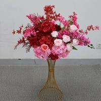 40cm/80cm Bunga Sutra Mawar Pink Hydrangea Baby's Breath Buatan untuk Dekorasi Meja Pernikahan, Ide Latar Belakang, Hiasan Lorong, Bola Bunga