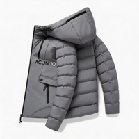 Manteau d'hiver Offre Spéciale pour hommes doudoune à capuche avec fermeture à glissière imperméable et grande taille veste tricotée