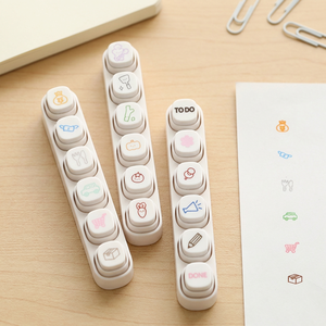 <span class=keywords><strong>Tampon</strong></span> encreur <span class=keywords><strong>personnalisé</strong></span> à six boutons, motif dessin animé mignon, <span class=keywords><strong>tampon</strong></span> auto-encreur classique pour livres, idéal pour les écoles et les archives - Product Image 2