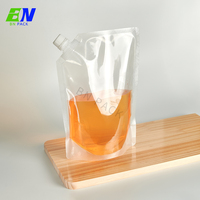 250 ml 500ml emballage en plastique Transparent clair liquide eau Transparent jus boisson pochettes presser bec pochette sac avec bec