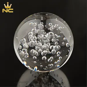 Clear Glass Air Sphere Fengshui Paperweight Crafts Home Decor Ornaments Crystal Bubble Ball