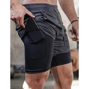Pantalones Cortos Deportivos 2 en 1 Personalizados para Hombre, Ligeros, para Gimnasio, con Bolsillos, de Secado Rápido, Spandex y Poliéster - Product Image 1