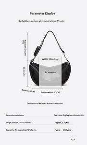 <span class=keywords><strong>Borsa</strong></span> a Tracolla in Nylon Nero Puro di Alta Qualità per Donne e Uomini, <span class=keywords><strong>Borsa</strong></span> Trendy <span class=keywords><strong>Lucida</strong></span> a Forma di Raviolo con Fodera in Poliestere e Tracolla Singola - Product Image 6