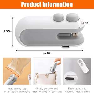 Mini-scelleuse portable, petite scelleuse de sachets de snacks, coupe-sachets de chips, scelleuse alimentaire sous vide, scelleuse thermique à chauffage rapide - Product Image 6