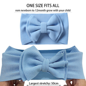 Nouveaux grands nœuds en tissu pour la tête, <span class=keywords><strong>bandeau</strong></span> élastique extensible, bandeaux pour bébé, <span class=keywords><strong>bandeau</strong></span> pour chignon, accessoires pour cheveux de bébé fille, enfants - Product Image 2