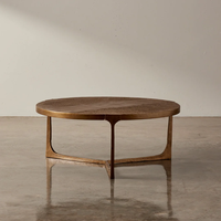 Table basse moderne de luxe en bois d'orme du Nord, table centrale en bois massif pour salon, mobilier de maison durable, finition naturelle élégante