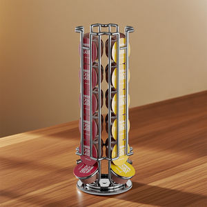 Soporte cromado para cápsulas de café <span class=keywords><strong>Nespresso</strong></span>, soporte para cápsulas, soporte giratorio de alambre de Metal K para café, hogar, restaurante, Organizador - Product Image 3