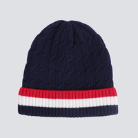Bonnet en tricot acrylique velours torsadé avec revers doublé fausse fourrure, personnalisable avec logo, pour femme, mode hiver, style urbain
