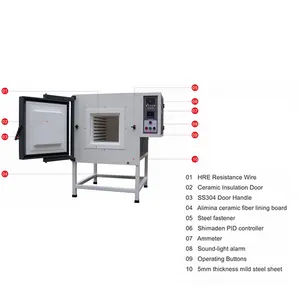 Horno eléctrico de cerámica para uso doméstico, horno de sinterización de cerámica de 1200C y 1400C