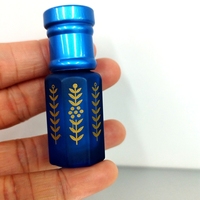 Vente en gros économique de flacons échantillons de parfum et d'huile Attar octogonaux en verre cristal, 3ml, 6ml, 12ml, bleus, avec logo personnalisé